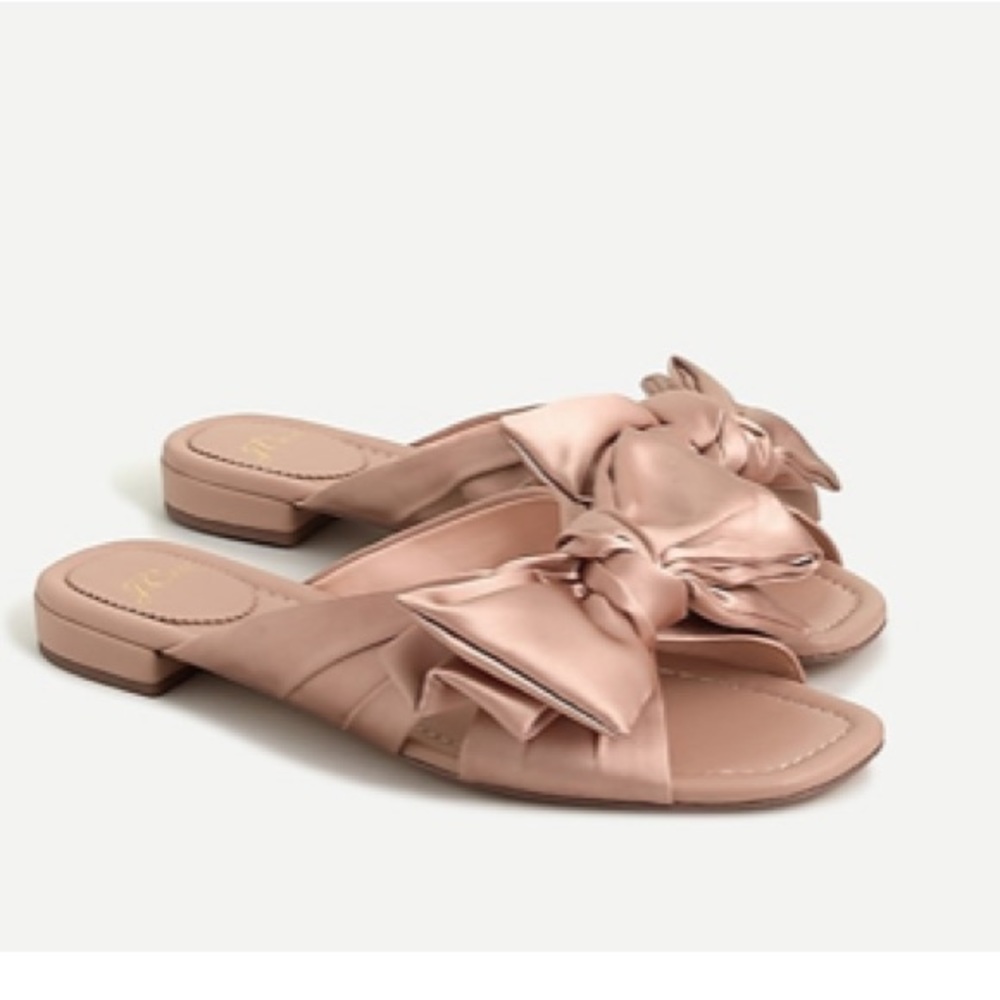 - J.Crew rose slide sandals with bow size 10.5